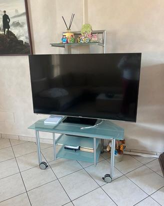 Porta TV Calligaris vetro e metallo con ruote