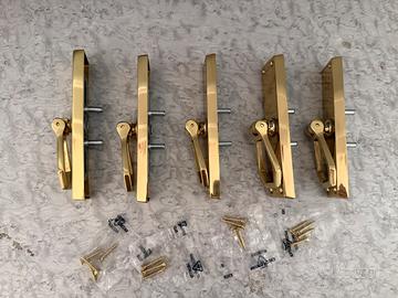 Maniglie  per infissi in legno in ottone lucido