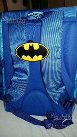 Zaino scuola blu di batman bambino età 6/10 nuovo