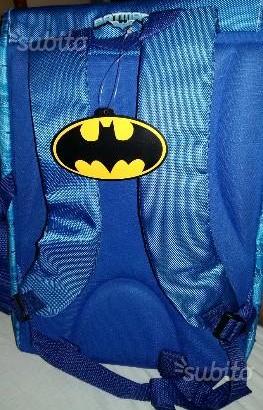 Zaino scuola blu di batman bambino età 6/10 nuovo