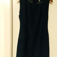 tubino blu in misto lana foderato tg. 42