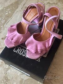 Sandalo rosa da donna con tacco