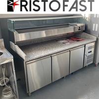 Banco pizza con 3 porte e vetrina ingredienti