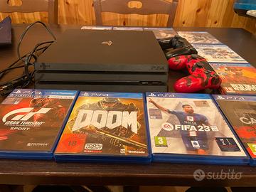 PS4 pro 1TB + joypad aggiuntivo + 10 giochi