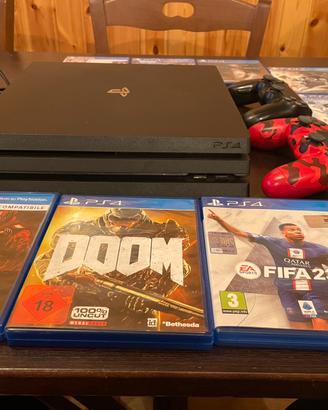 PS4 pro 1TB + joypad aggiuntivo + 10 giochi