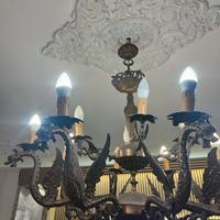 lampadario in bronzo e ottone 