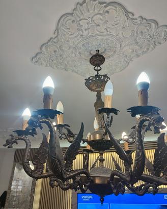 lampadario in bronzo e ottone 