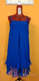 Abito estivo donna blu cina con foulard