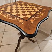 Tavolino scacchiera  in radica 