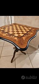 Tavolino scacchiera  in radica 