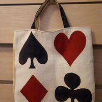 Borsa fatta a mano con manici disegno 4 assi