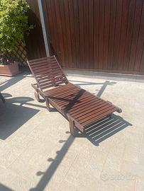 lettino da spiaggia in legno teak
