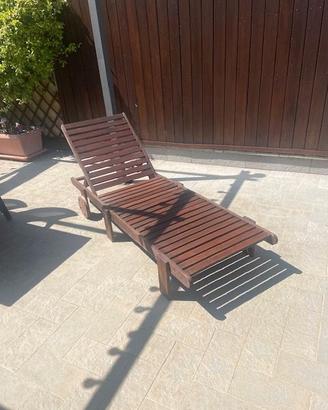 lettino da spiaggia in legno teak