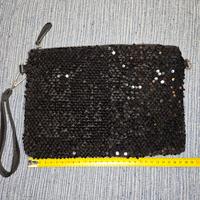 Pochette a mano o polso paillettes nero