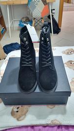 tommy hilfiger mid heel laceup logotape - stivalet