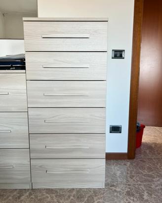 Settimino cassettiera -colore rovere chiaro/grigio