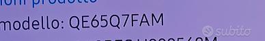 tv qled samsung Qe65q7fam 65 pollici