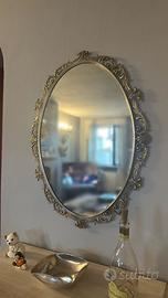 Specchio ovale vintage 50×70 cm con cornice decora