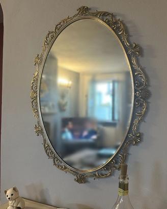 Specchio ovale vintage 50×70 cm con cornice decora