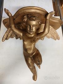 Angelo a mensola in Legno oro