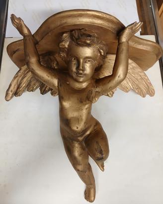 Angelo a mensola in Legno oro
