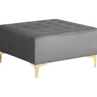 Puff Beliani in velluto grigio