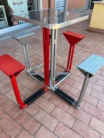 SGABELLO DA BAR VINTAGE IN ACCIAIO - PEZZO UNICO -