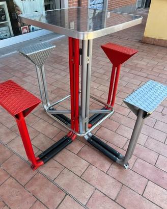SGABELLO DA BAR VINTAGE IN ACCIAIO - PEZZO UNICO -
