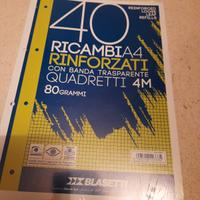 Scuola cancelleria cartoleria Ricambi A4 fogli