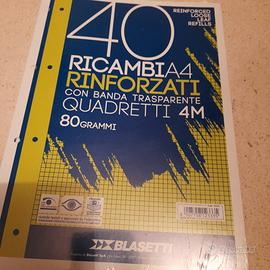 Scuola cancelleria cartoleria Ricambi A4 fogli