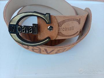 cintura Just Cavalli cuoio e acciaio