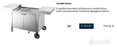 Berbecue, carrello in acciaio inox