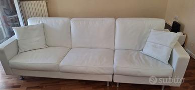 Divano Albani in pelle bianco