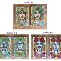 Mattonella riggiola terracotta maiolica Teste Moro