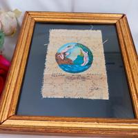 quadro vintage carta papiro Adamo e Eva salone 