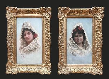 Coppia volti femminili - Florez Ibañez Eduardo