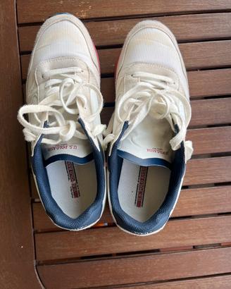 Scarpa tennis bianca interno blu U.s Polo