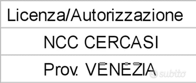 NCC licenza/autoriz. PROV,DI VENEZIA