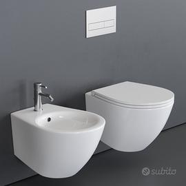 Sanitari sospesi Vaso + Bidet filomuro