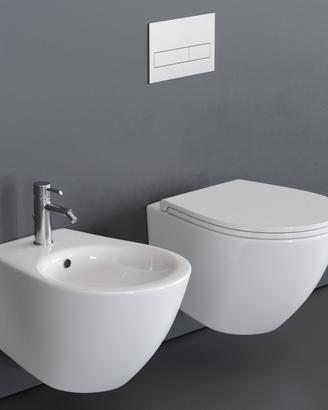 Sanitari sospesi Vaso + Bidet filomuro