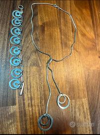 Parure collana e braccialetto in argento