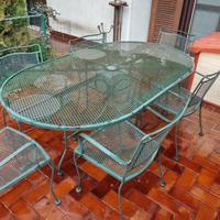 Tavolo ferro Meadowcraft più 6 sedie originale USA