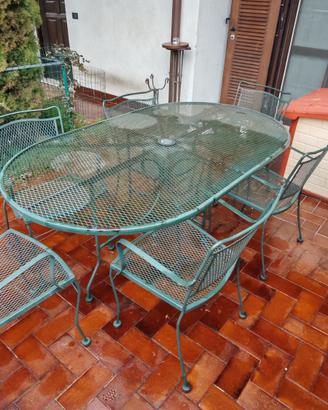 Tavolo ferro Meadowcraft più 6 sedie originale USA