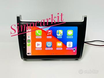 Autoradio 9'' Carplay Android 14 2+64Gb Per Polo