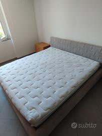 Letto king size contenitore e materasso in Memory 