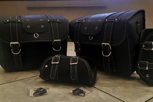 Set borse laterali moto per harley custom chopper