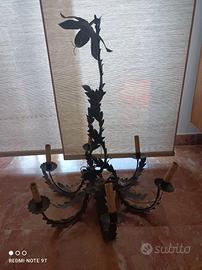 Lampadario in ferro battuto artigianale