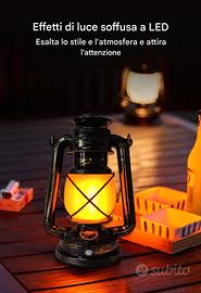 Lanterna a Led Ricaricabile USB da Campeggio Black