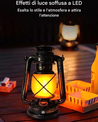 Lanterna a Led Ricaricabile USB da Campeggio Black