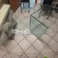 tavolo ovale 180x90 in cristallo e pietra